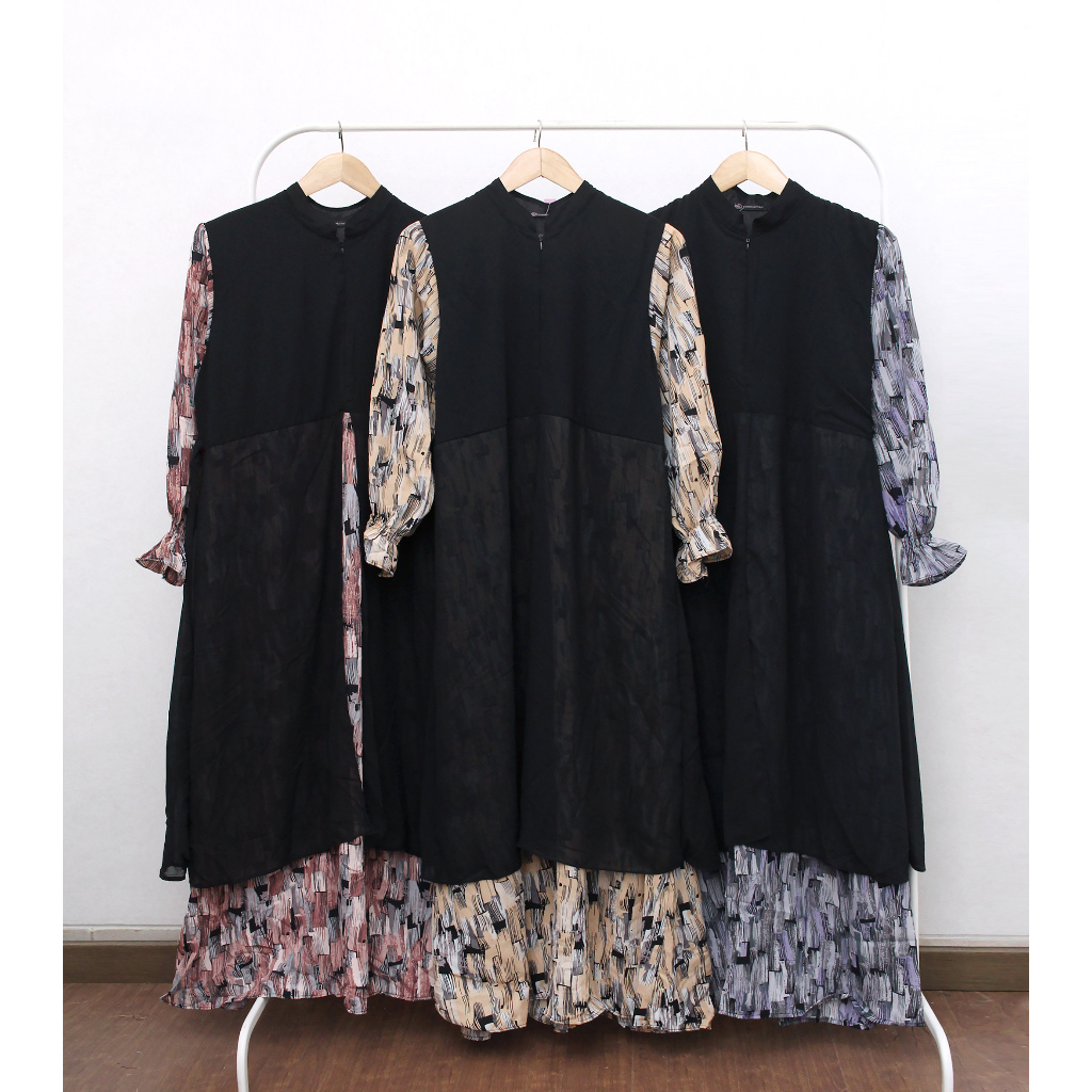 Douma Gamis Lebaran 2023 Ukuran Jumbo Tali Pinggang Ceruty Baby Doll