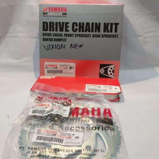 GEAR GIR RANTAI SET ASSY 1PA VIXION NEW NVL 2013-2014 ORIGINAL ORI ASLI YAMAHA YGP 1PA-WF01A-10