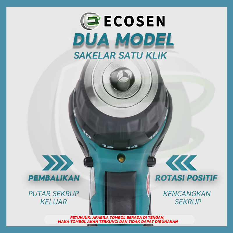 ECOSEN Mesin Bor Baterai Tangan 98vf Dengan 2 Baterai Bor Tanpa Kabel Bor Impact / Bor Impact / Bor Impact Baterai /