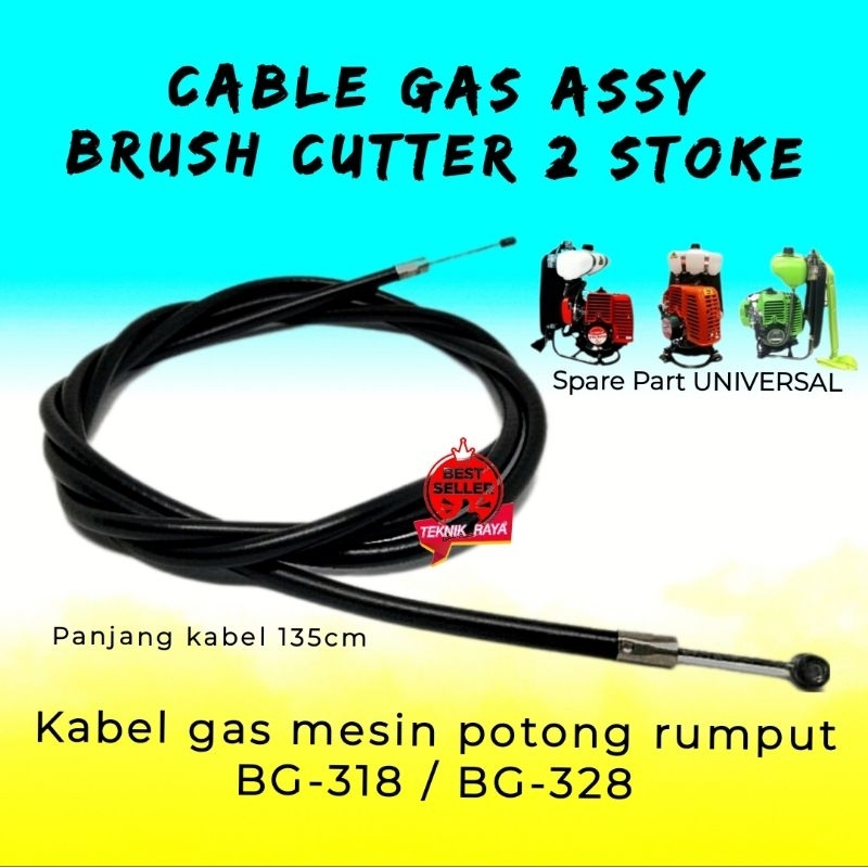 Kabel gas mesin potong rumput gendong 2 tak / Tali seling gas potong rumput gendong 328