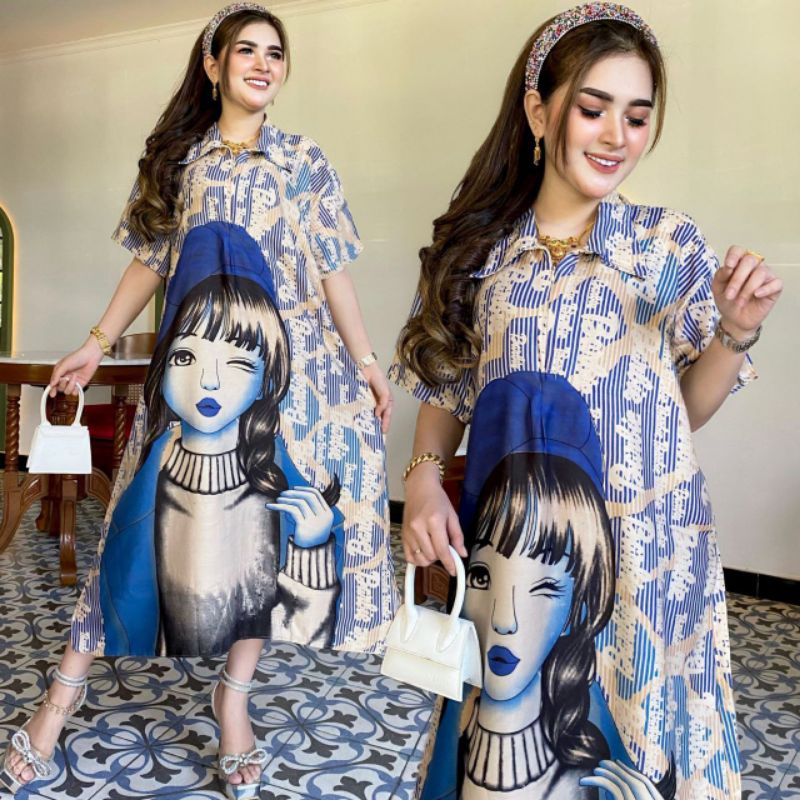 Daster Kerah tali samping //Daster kerah Sleting depan