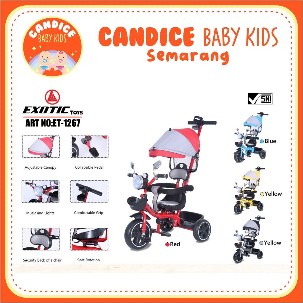 SEPEDA ANAK RODA TIGA EXOTIC ET 1267 ( NEW )