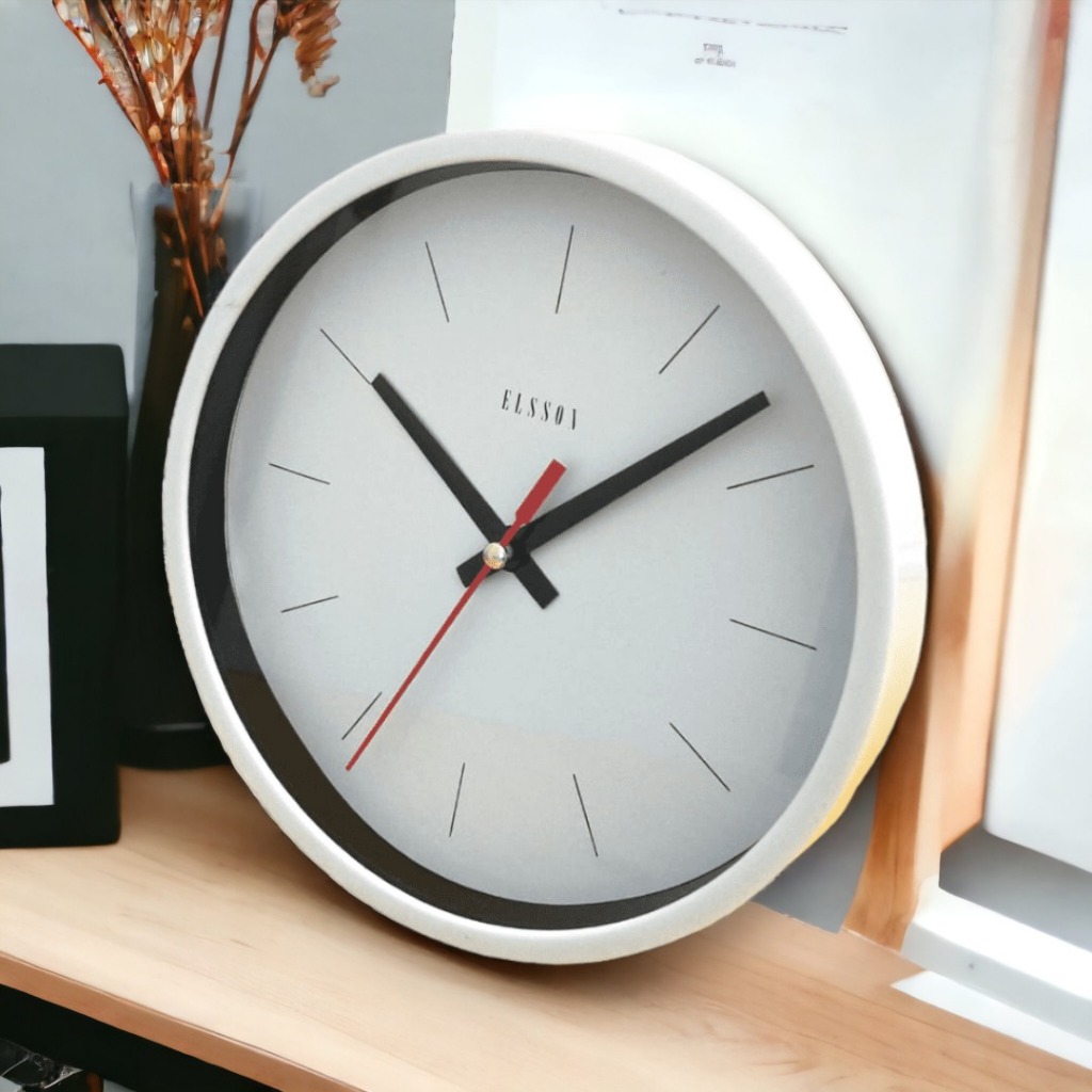 Jam Dinding Mewah Jam Dinding Aesthetic Modern Minimalis Warna Putih Elsson