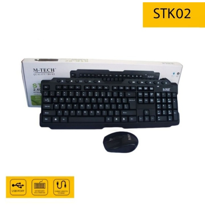 Keyboard plus Mouse Wireless M-Tech / Mtech USB Receiver