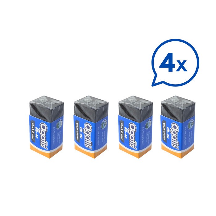 

Agatis Penghapus Pensil Kecil Black - White - Pastel - Eraser Set 4 pcs