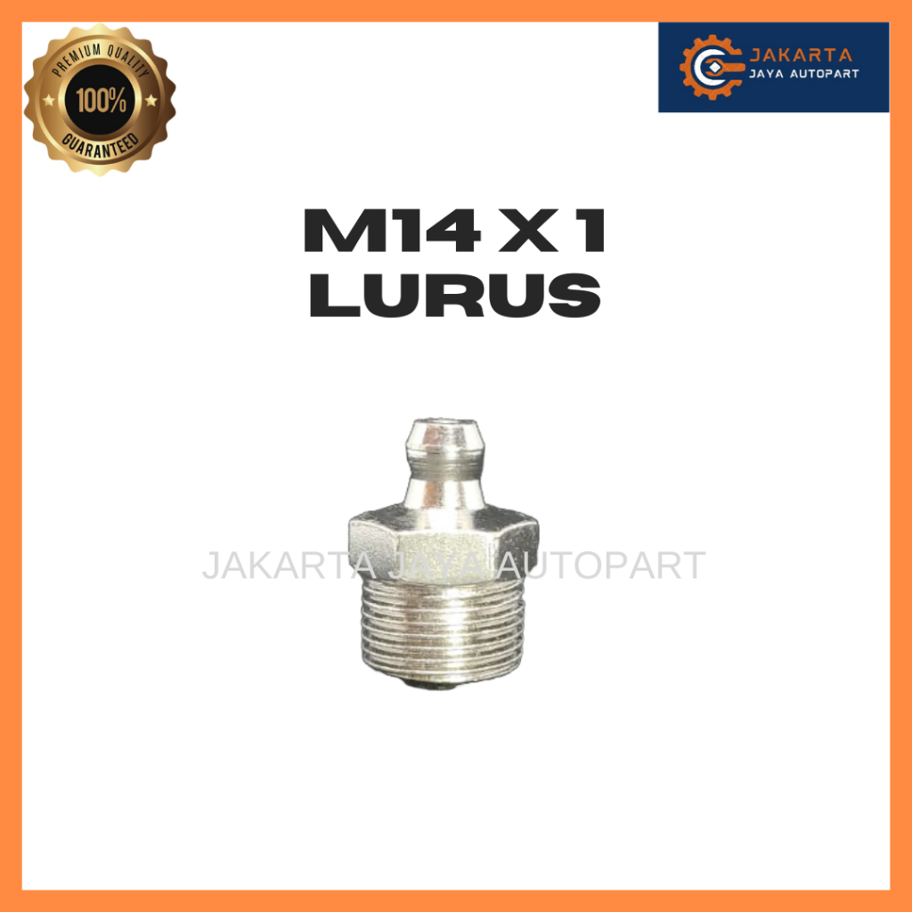 NIPPLE GREASE LURUS M14*1 NEPEL GREASE M14*1 NEPEL GEMUK STEEL CHROME