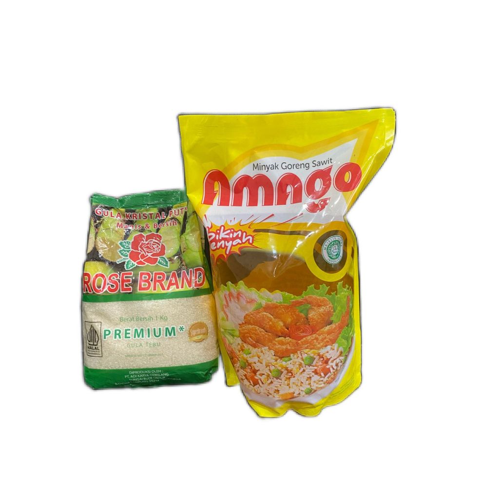 

paket sembako (Minyak Goreng amago 2L & gula rose brand 1 Kg )