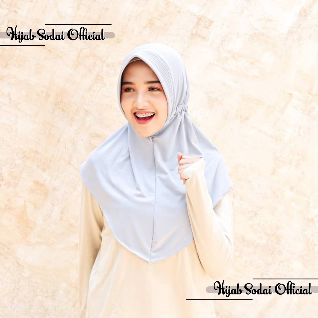 Hijab Bergo Instan Serut Jokowi Jersey Spandek Premium Ukuran S Sport