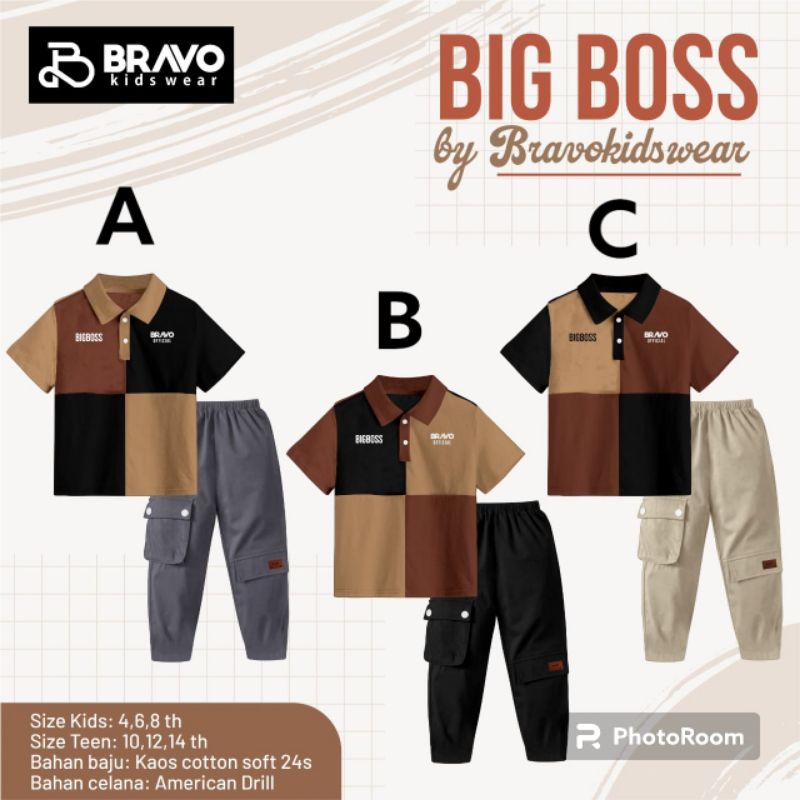 ONE SET CASUAL BIG BOSS BRAVO KIDSWEAR / SETELAN CASUAL BRAVO KIDSWEAR