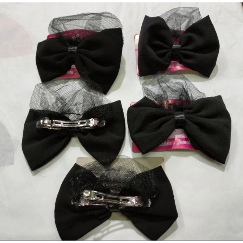 JEPITAN PITA HAIRNET JARING CEPOL KUNCIRAN IKAT PENJEPIT RAMBUT HITAM - AKSESORIS FASHION KECANTIKAN