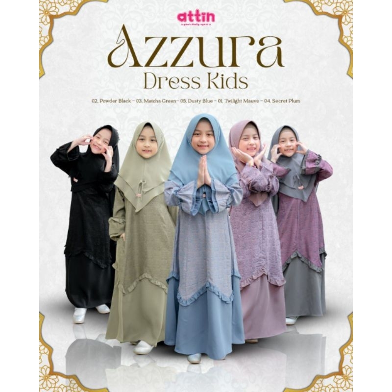 ATTIN - AZZURA DRESS KIDS / GAMIS ANAK / DRESS KIDS / GAMIS ANAK / SARIMBIT / BAJU LEBARAN ANAK