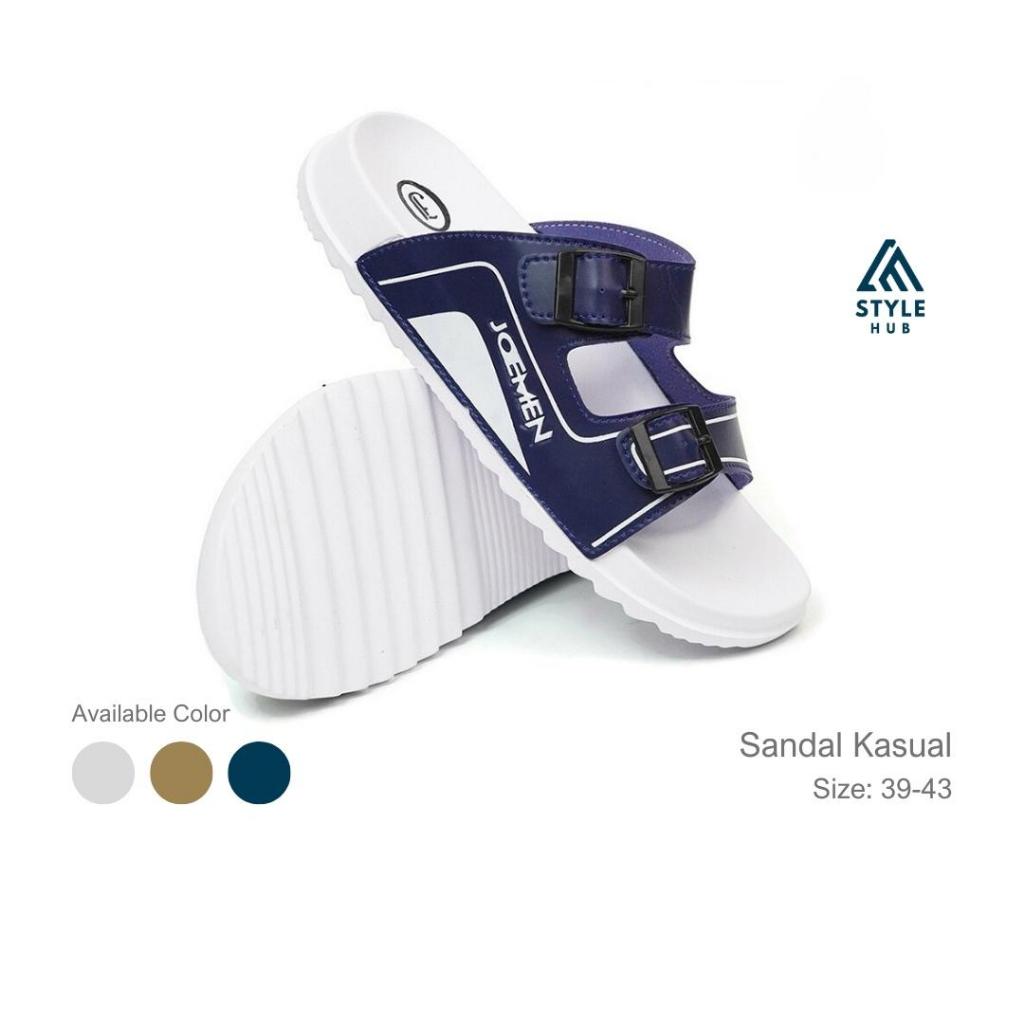 StyleHub Eclat Fusion | Sandal Joemen Casual Slop - SlipOn Trendy Gold Silver S 083