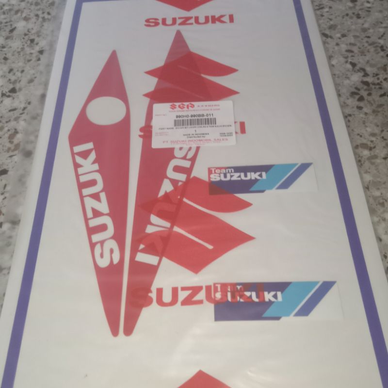 Sticker set under cowling and Sticker team Suzuki satria Fu injeksi original SGP