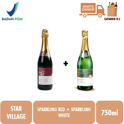 

Star Village Sparkling Red Grape + Sparkling White Grape 750ML/Jus Anggur Soda