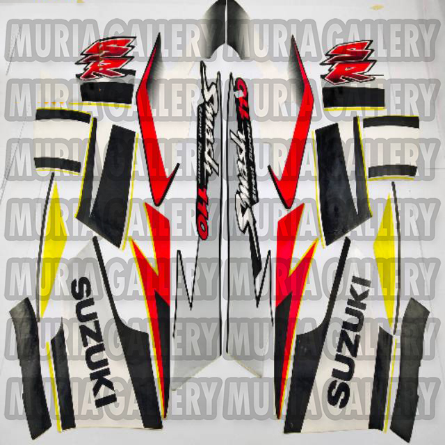 STIKER STRICKER STRIPING SMASH SR 2005 HITAM KUNING STICKER SUZUKI SMASH BODY MOTOR STANDAR BERKUALI