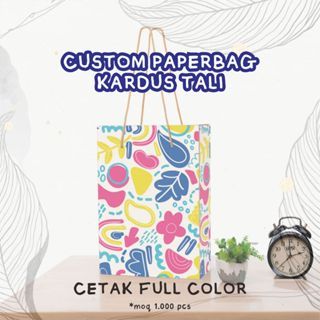 

CETAK Paperbag Kardus Tali FULL COLOR Free Custom Desain/Logo | Uk 16x8x23 cm | Box Hampers Box jinjing Gable Box