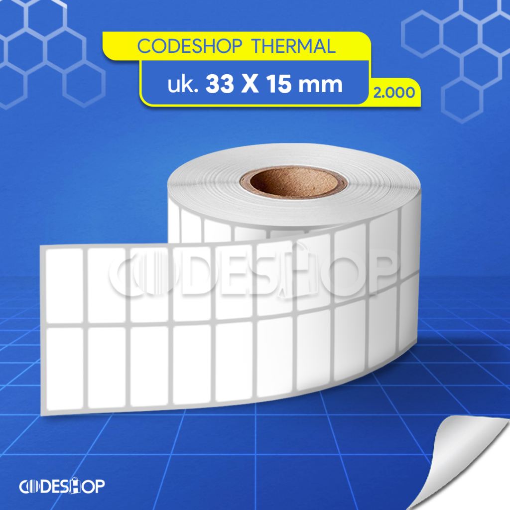 

Label Thermal 33x15 mm 2 Line Stiker Printer Barcode Zebra TSC Honeywell SATO