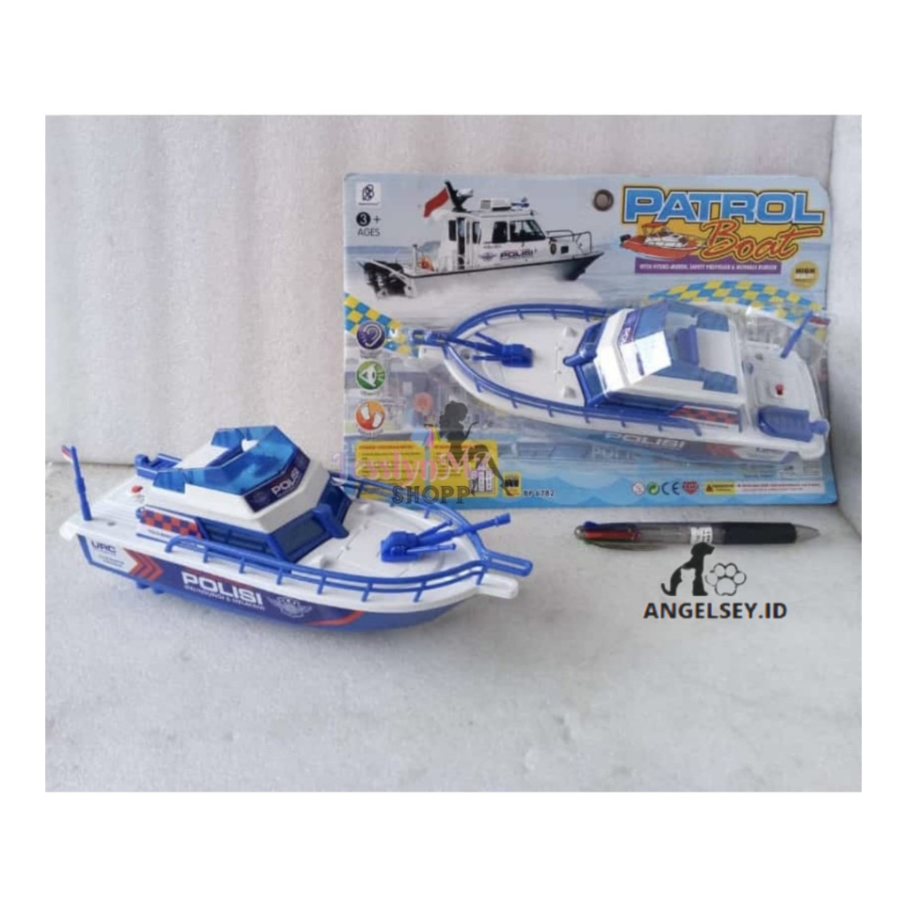 Terbaru  Mainan Kapal Laut Patroli Polisi Pakai Baterai