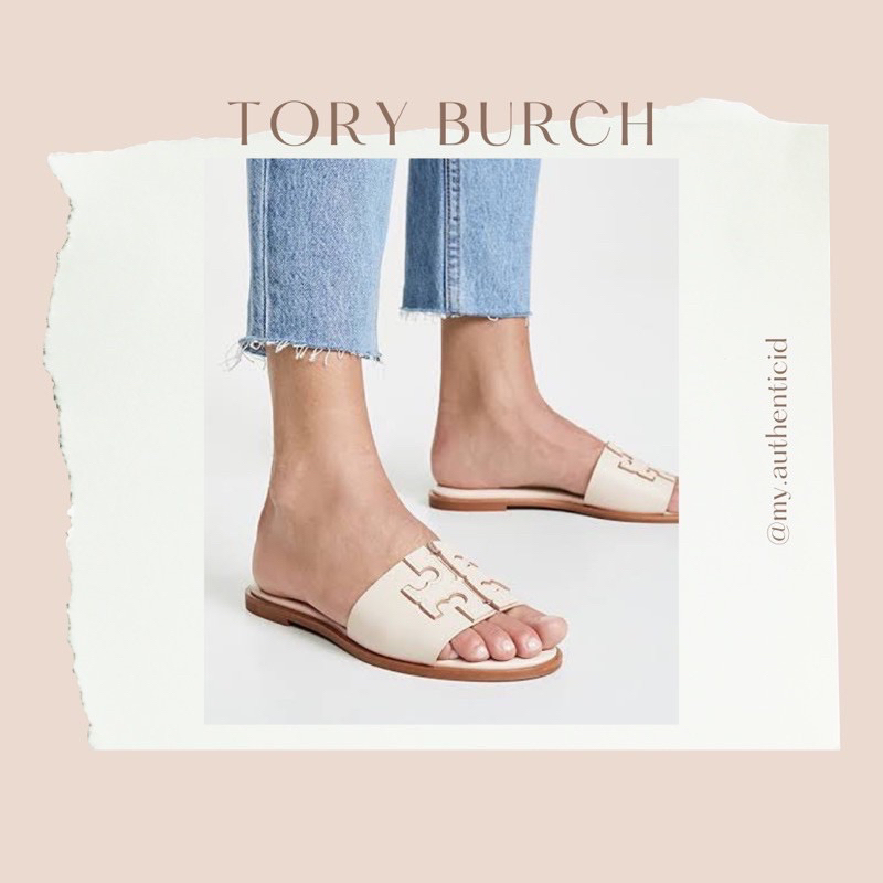 [ORIGINAL 100%]Tory burch Sandal Ines Slide -White