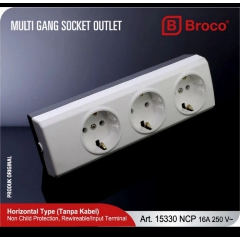 stop kontak broco arde 3 lubang stop kontak broco