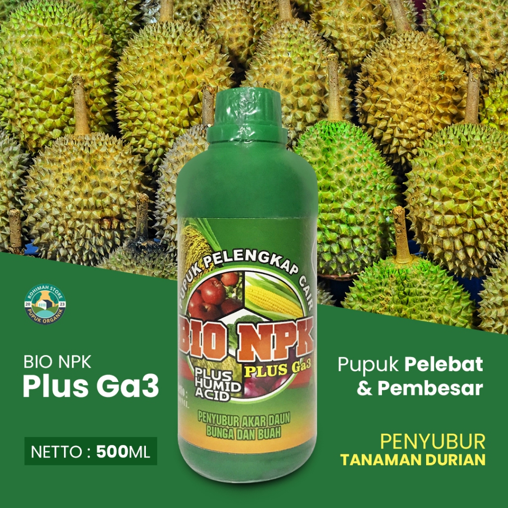 penyubur tanaman buah DURIAN BIO NPK GAZA pupuk pembesar buah DURIAN, pupuk NPK terlaris, vitamin bu