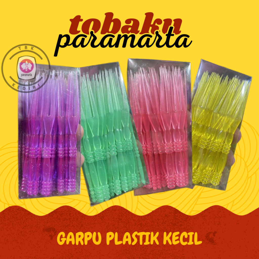 GARPU PLASTIK ULTAH KECIL / GARPU PLASTIK WARNA / GARPU PLASTIK ROTI CAKE / GARPU PLASTIK MURAH
