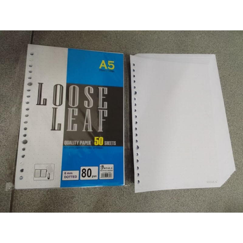 

LOOSE LEAF KOALA/ISI MAP BINDER UKURAN A5-50 LEMBAR DOT