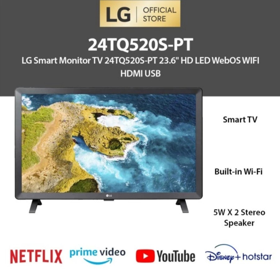LG 24 Inch Digital  Smart TV HD 24TQ520 Garansi Resmi