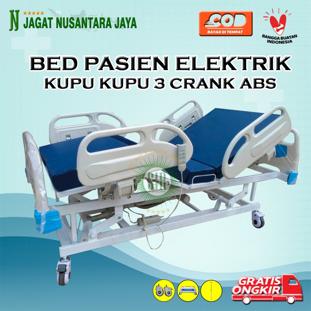 BED PASIEN ELEKTRIK KUPU KUPU | BED PASIEN 3 CRANK ELEKTRIK KUPU KUPU