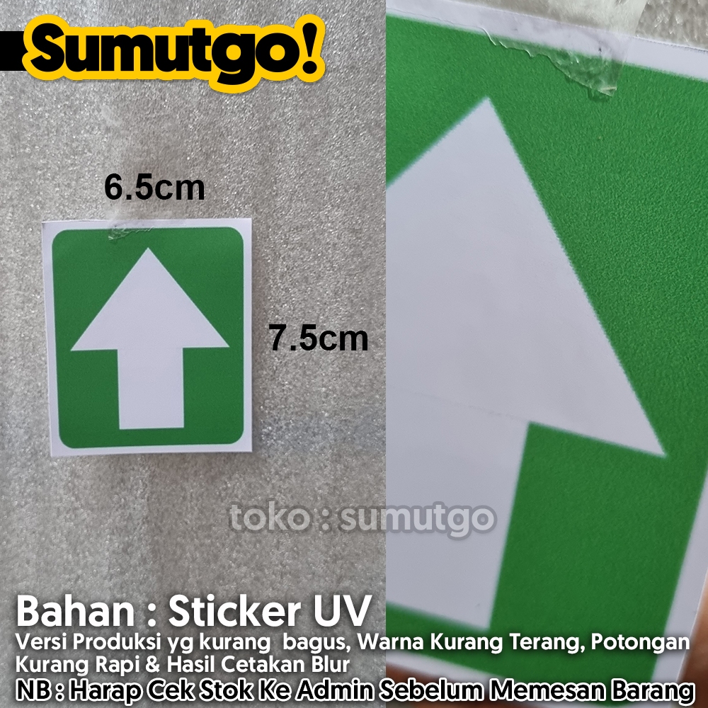 

[Promo Barang Reject] Stiker Tanda Arah Panah Penunjuk Jalan Hijau Traffic Sign uk 6.5 x 7.5 cm / Sticker UV Tanda Label Awas Warning Sign Rambu K3 Safety Keselamatan Kerja Tahan Air Tahan Minyak