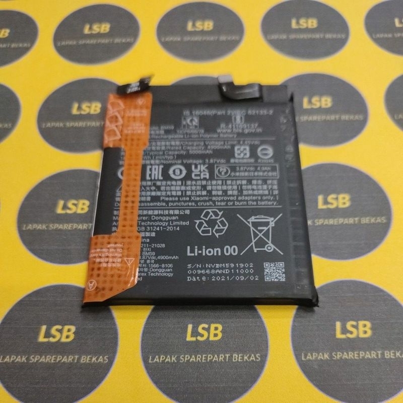 BATTERY XIAOMI MI 11T/PRO BM59 ORIGINAL ASLI BEKAS