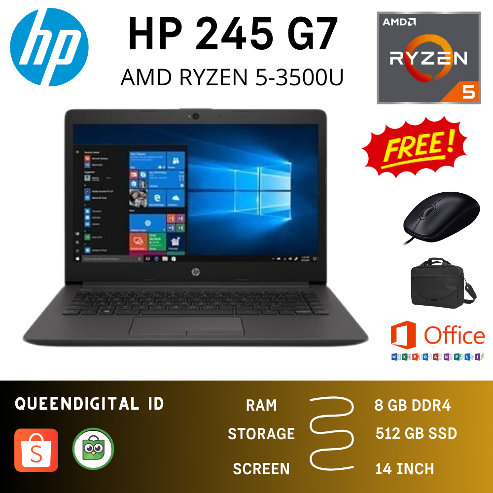 HP 245 G7 | AMD RYZEN 5-3500U | 8GB RAM | SSD 512GB | 14 INCH