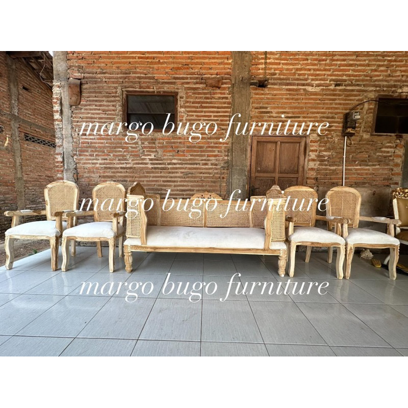 set kursi pelaminan / kursi pelaminan rastik / kursi pelaminan rustik/ kursi rotan / kursi pengantin