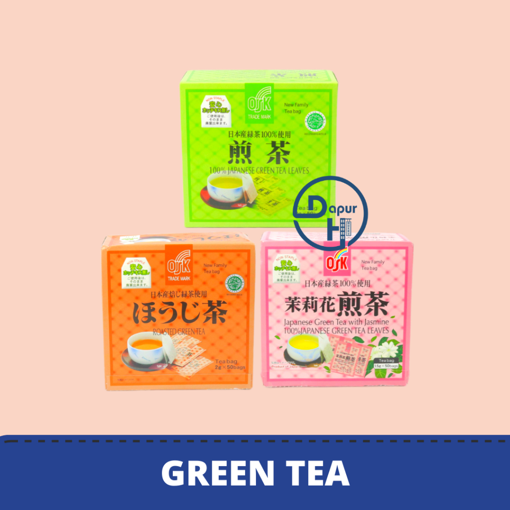 

OSK Teh Hijau Jepang Gren Tea Sachet 50 Pcs Halal / Greentea Import Jepang//