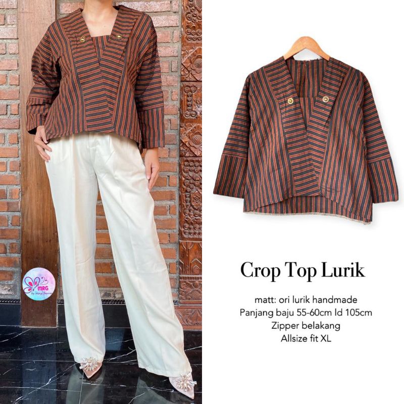 Blouse Crop Top Lurik / Batik Lurik / Batik Crop Top / Blouse Wanita
