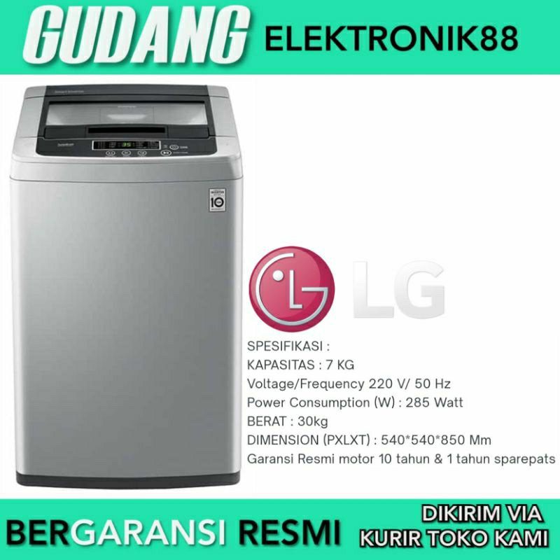 Mesin Cuci LG 1 Tabung 7 Kg T2107VSPCK Top Loading  LG 7kg