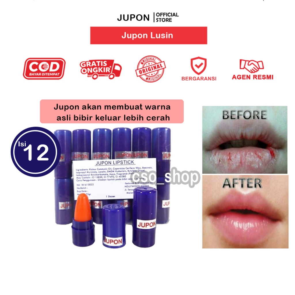 [ LUSIN ] JUPON LIPSTIK MINI PEMERAH BIBIR Warna Soft Orange