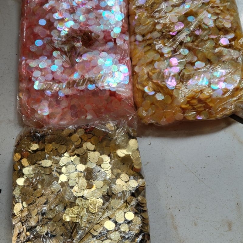 payet dolar flat sequin 1pond (450gram)lubang pinggir ramboci