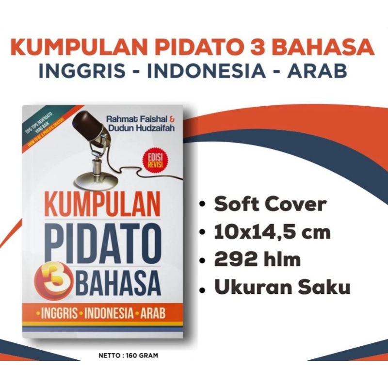Kumpulan Pidato 3 Bahasa (buku saku) Pidato Tiga Bahasa Indonesia Inggris Arab