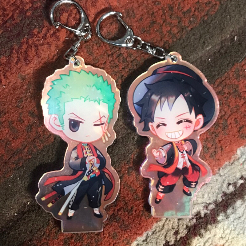 standee keychain zoro luffy one piece by whitepoison