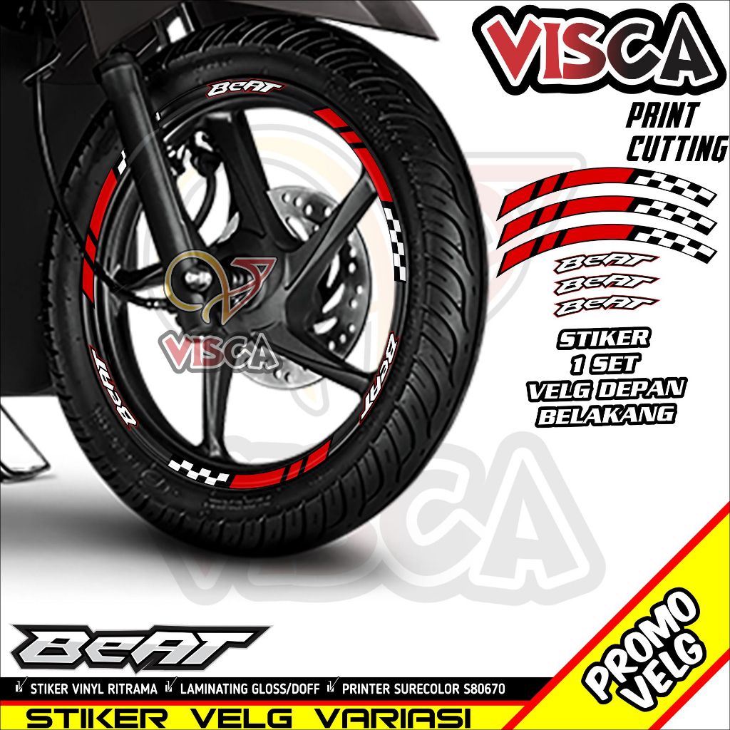 Stiker Velg Beat List Velg Motor Beat Stiker Velg Ring 14 Beat Motif Racing Flag