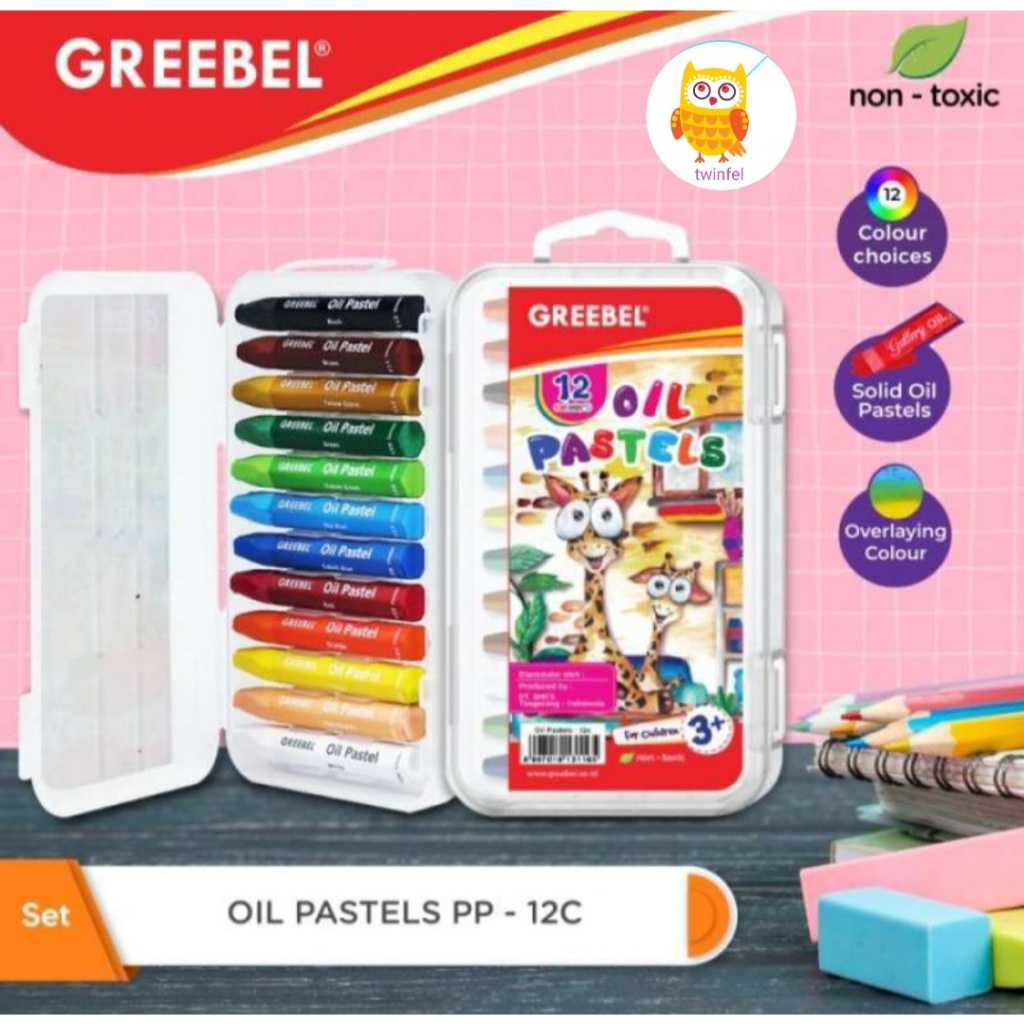 

Greebel Oil Pastel PP-12C/ Crayon / Krayon GREEBEL 12 Warna PP-