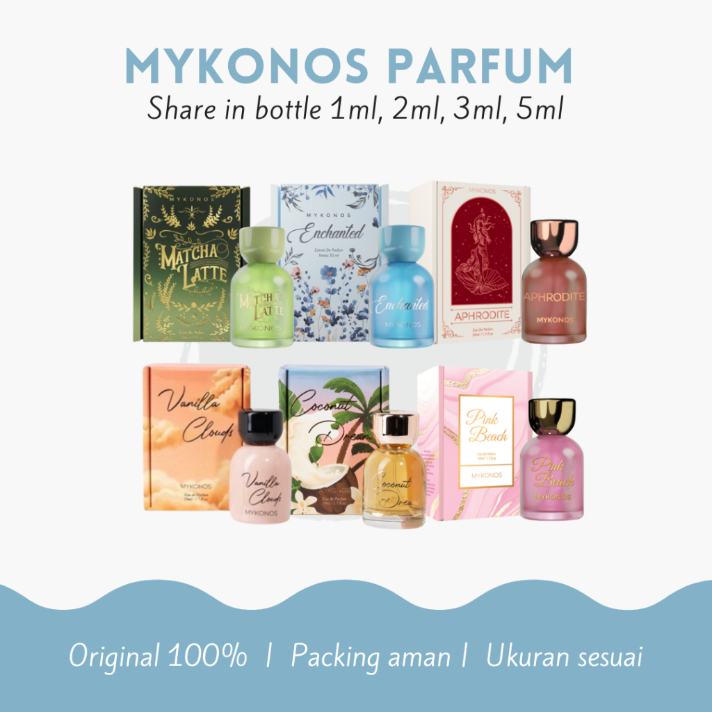 Share Mykonos Parfum Matcha Latte Enchanted Aphrodite Pink Beach Vanilla Clouds Coconut Dream Parfum