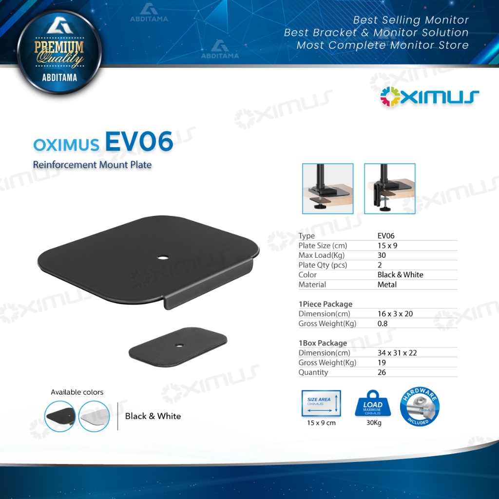 OXIMUS EV06 Kit Plate Penguat Meja Bracket Monitor Mount Protector Clamp Reinforcement Plate