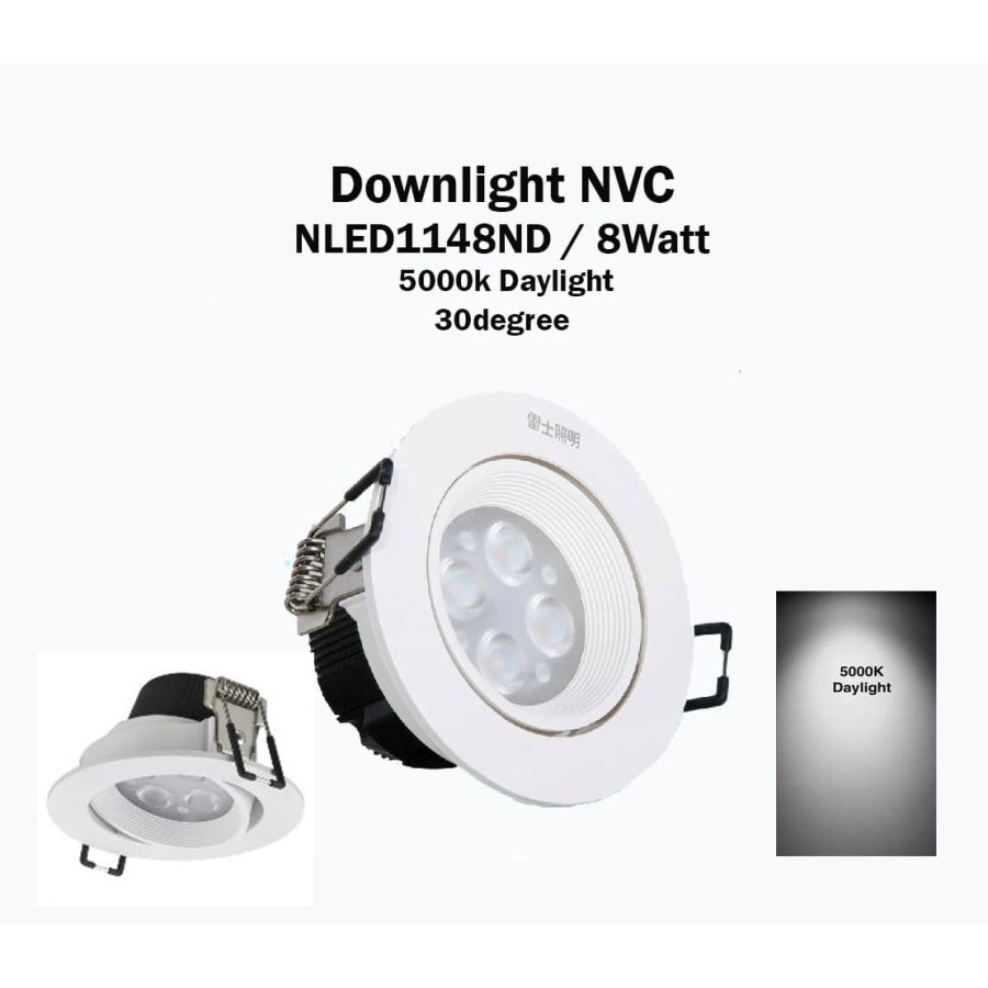 LAMPU DOWNLIGHT NVC NLED1148ND 8 WATT 5700K DAYLIGHT / LAMPU SOROT