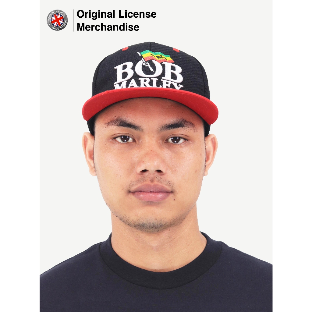 Topi Hat Cap Snapback Import Casual  Pria Wanita Dewasa Bordir Premium Band Musik BOB MARLEY Origina