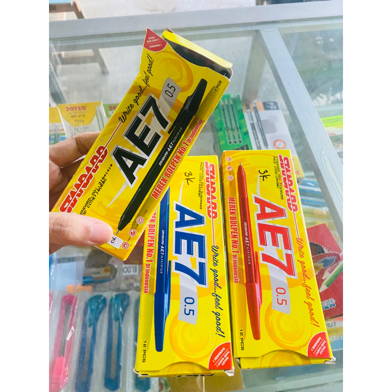 

[2pcs] Pulpen Standart hitam Biru Merah