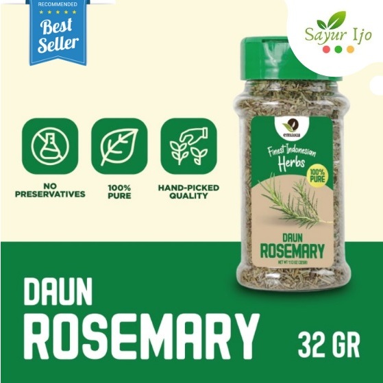 

Emaku Daun Rosemary Kering 32 Gram / Botol Herb Bumbu Tabur Rempah Masak Instant