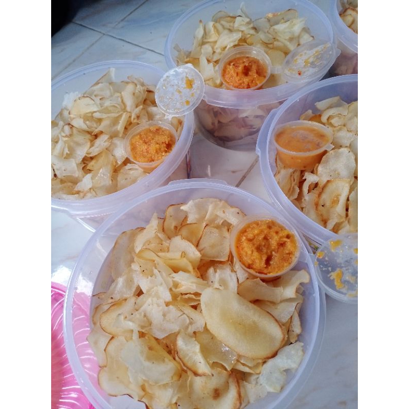 

KERIPIK SAMBAL GARLIC TOPLES FREE SAMBAL