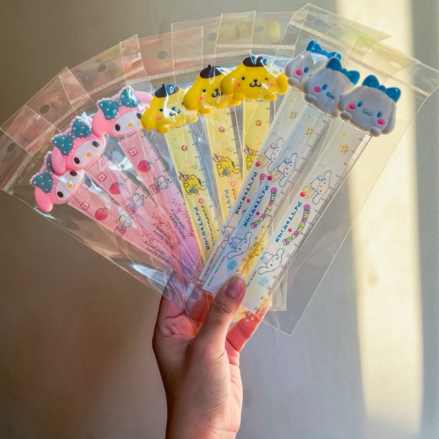 

Pengaris sanrio - Melody - Cinnamollor - Pompompurin , alat tulis Penggaris 15 cm